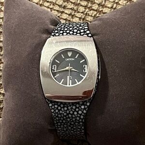 Croton Black and Silver Watch